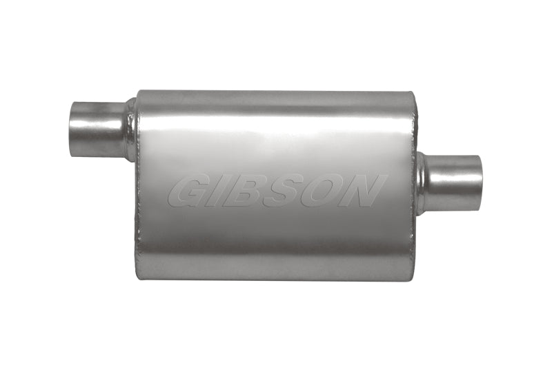 Gibson CFT Superflow Offset/Center Oval Muffler - 4x9x18in/3in Inlet/3in Outlet - Stainless 55193S 55193S Photo - Primary