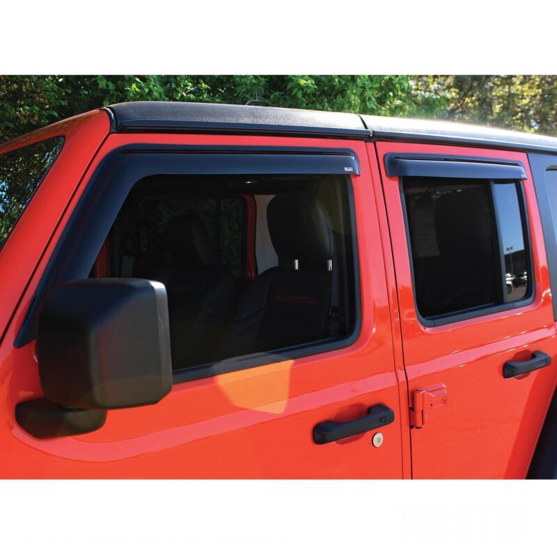 Westin 2018-2019 Jeep Wrangler JL Wade Slim Wind Deflector 2pc - Smoke 72-51468 72-51468 Photo - Mounted