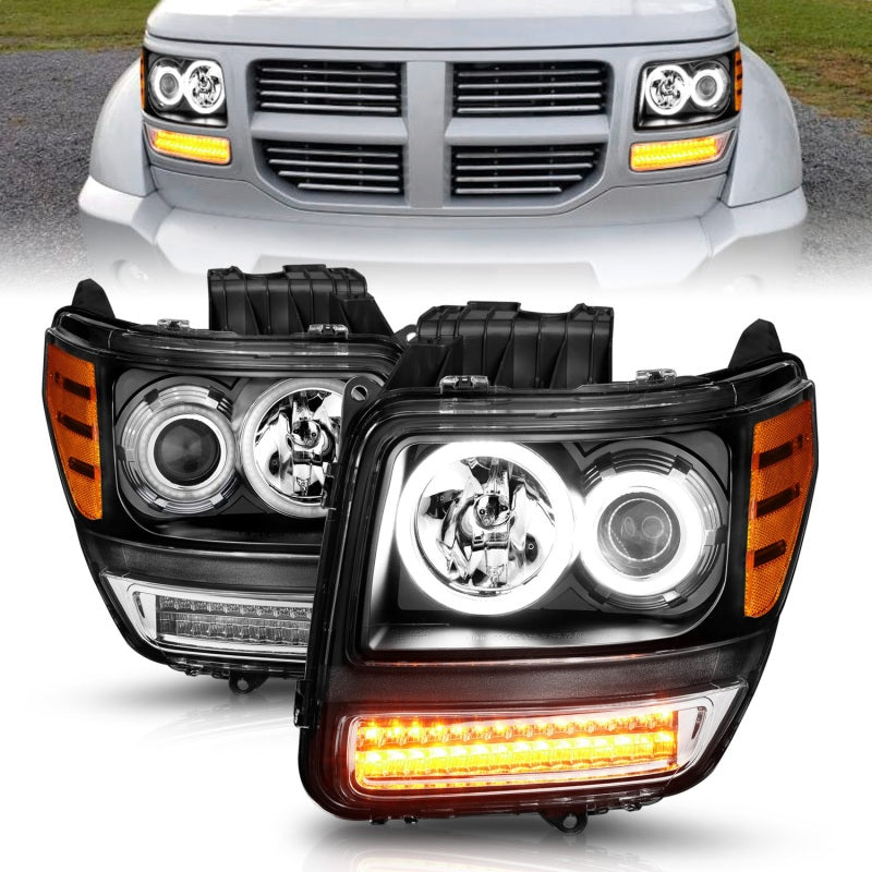 Anzo 2007-2012 Dodge Nitro Projector Headlights w/ Halo Black (CCFL) G2 111145 Photo - Primary