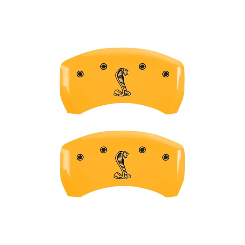 MGP Rear set 2 Caliper Covers Engraved Rear Tiffany Snake Yellow finish black ch 10010RSNKYL 10010RSNKYL Photo - Primary