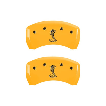 MGP Rear set 2 Caliper Covers Engraved Rear Tiffany Snake Yellow finish black ch 10203RSNKYL 10203RSNKYL Photo - Primary