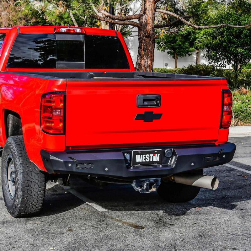 Westin 14-18 Chevy Silverado 1500 Pro-Series Rear Bumper - Textured Black 58-421005 58-421005 Photo - Mounted