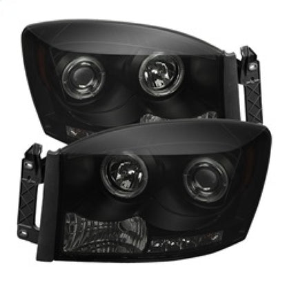 Spyder Dodge Ram 1500 06-08 06-09 Projector Headlights LED Halo LED Blk Smke PRO-YD-DR06-HL-BSM 5078391 5078391 Photo - Primary