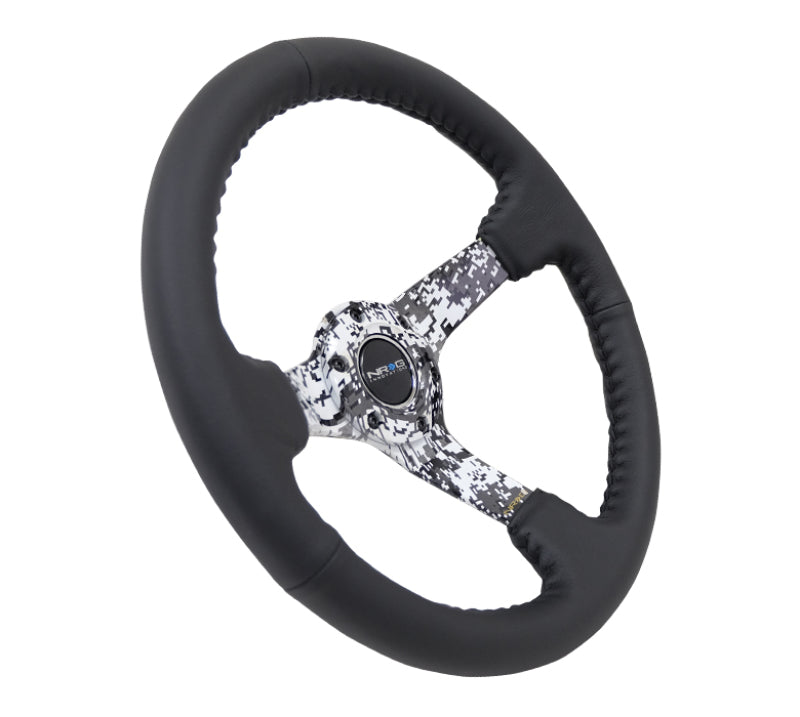 NRG Reinforced Wheel,Hydro Dip DigiCamo 3" Deep,Matte Blk spoke,350mm Blk RST-036DC-R Photo - Primary