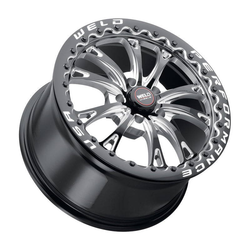 Weld Belmont Beadlock 18x12 / 5x120.65 BP / ET55 BS8.7 Gloss BLK MIL DIA 78.1 S90882063P55 S90882063P55 Photo - Primary