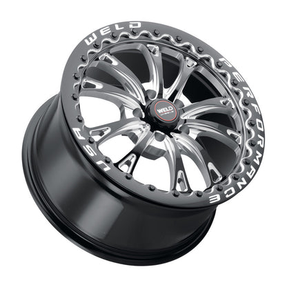 Weld S908 18X10 Belmont Drag Beadlock 5X112 ET40 BS7.1 Gloss Black MIL Dia 78.1 S90880045P40 S90880045P40 Photo - Primary