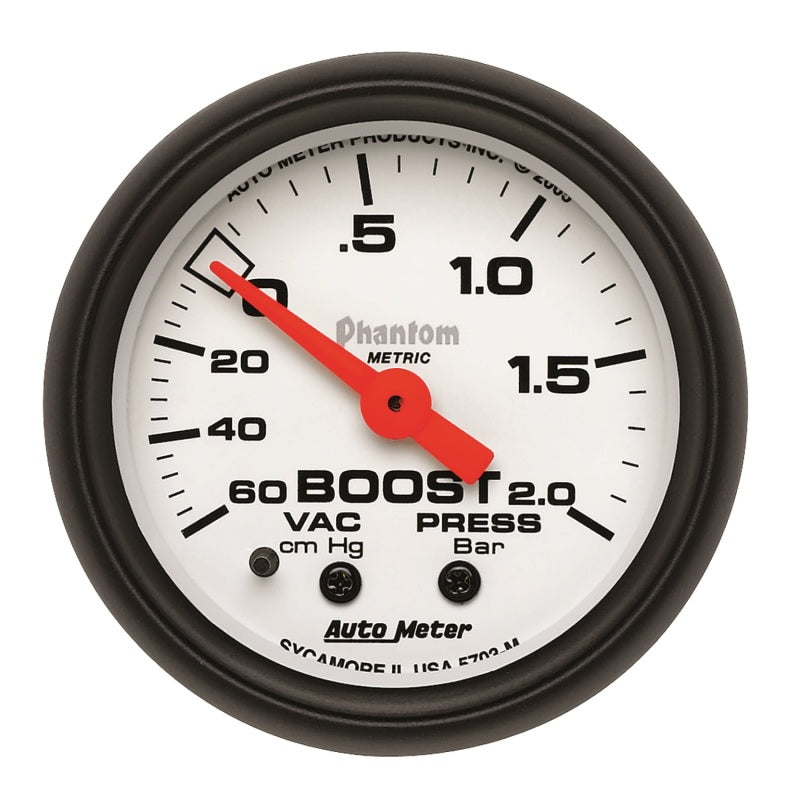 Autometer Phantom 2-1/16in 60CM/HG - 2.0 Bar - Mechanical Gauge 5703-M 5703-M User 1