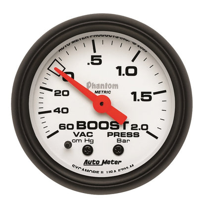 Autometer Phantom 2-1/16in 60CM/HG - 2.0 Bar - Mechanical Gauge 5703-M 5703-M User 1