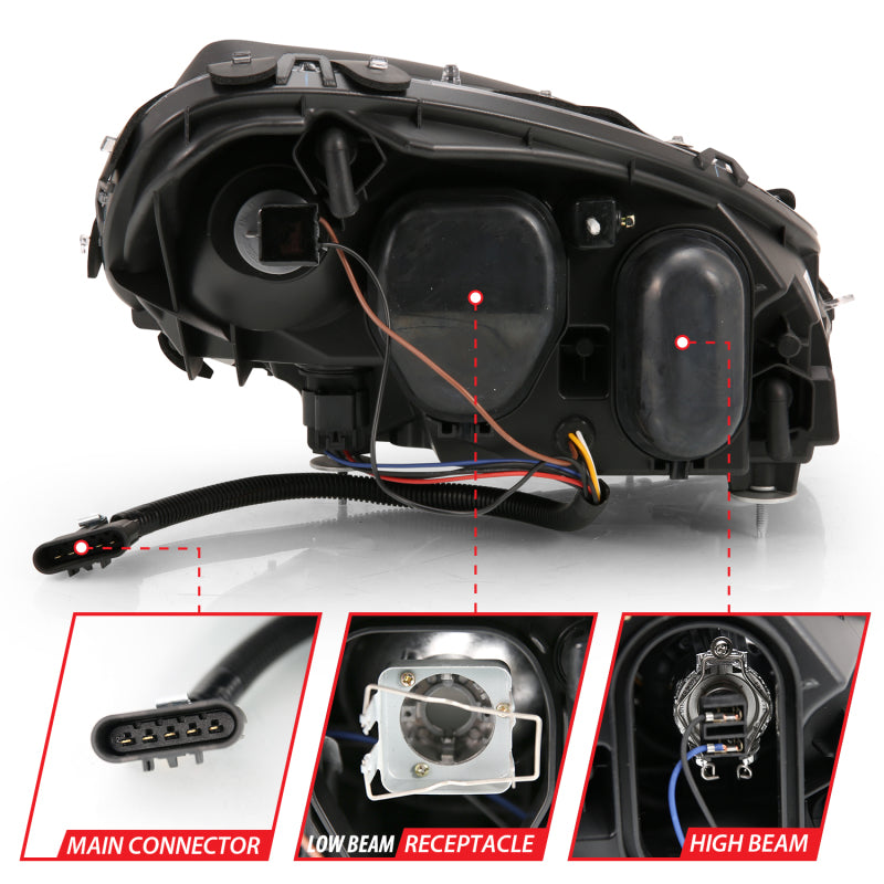 ANZO 2005-2013 Chevy Corvette Projector Plank Style Switchback H.L. Black Amber 121553 121553 Photo - Unmounted