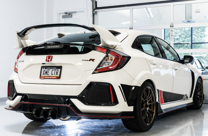 AWE Tuning 2017+ Honda Civic Type R Touring Edition Exhaust w/Front Pipe & Triple Diamond Black Tips 3015-53006 3015-53006 Photo - Mounted