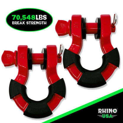 Rhino USA 8T Super Shackle 2-Pack (Red) SUPERSHACK-RED SUPERSHACK-RED Photo - Primary