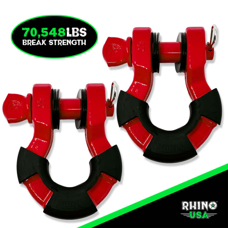 Rhino USA 8T Super Shackle 2-Pack (Red) SUPERSHACK-RED SUPERSHACK-RED Photo - Primary