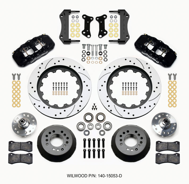 Wilwood AERO6 Front Hub Kit, 15.00, Drilled, 67-69 Camaro, 64-72 Nova, Chevell 140-15053-D Photo - Primary
