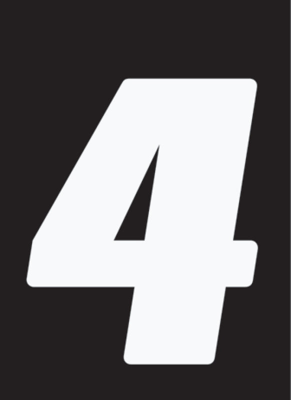 Hardline Dirt Digits 3pk 5.5 in. - High Gloss Number 4 - White DD53W-4 DD53W-4 Photo - Primary
