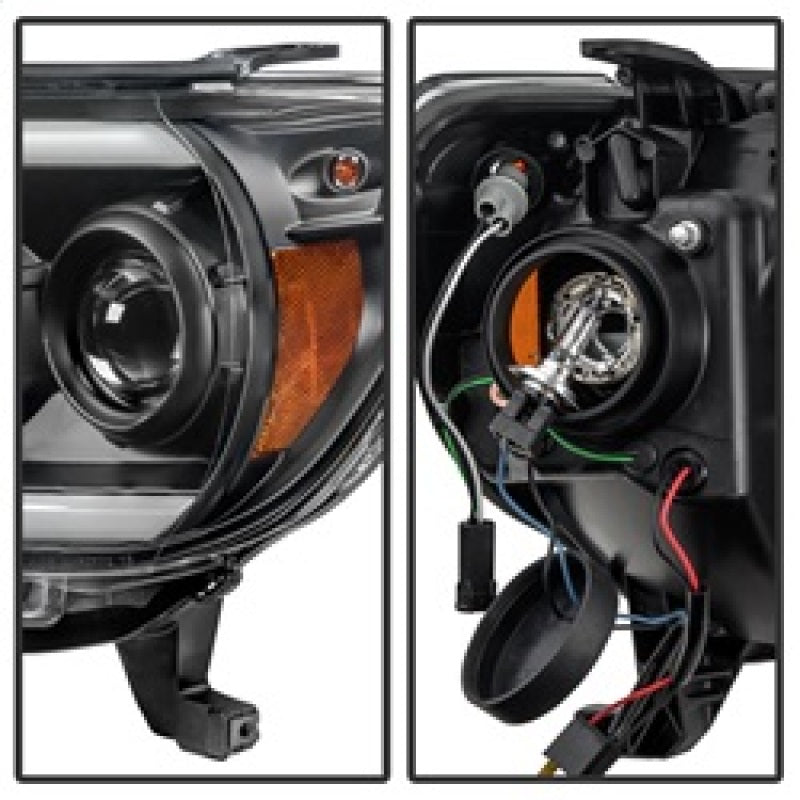 Spyder Toyota Tacoma 12-15 Projector Headlights Light Bar DRL Black PRO-YD-TT12-LBDRL-BK 5081711 5081711 Photo - Unmounted