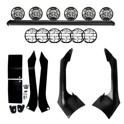 KC HiLiTES 18-21 Jeep JL/JT 50in. Overhead Xross Bar Kit w/(6) SlimLite LED Lights 300W - Black 97062 97062 Photo - Primary