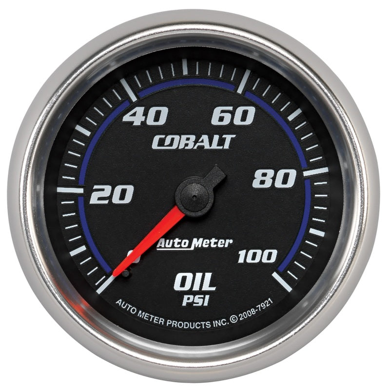 Autometer Gauge, Oil Pressure, 2 5/8", 100Psi, Mechanical, Cobalt 7921 Photo - Primary