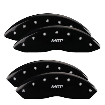 MGP 4 Caliper Covers Engraved Front & Rear MGP Black Finish Silver Char 2014 Chevrolet Express 2500 14243SMGPBK 14243SMGPBK Photo - Primary