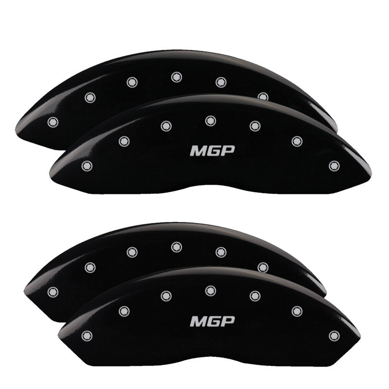 MGP 4 Caliper Covers Engraved Front & Rear MGP Black Finish Silver Char 2014 Chevrolet Express 2500 14243SMGPBK 14243SMGPBK Photo - Primary