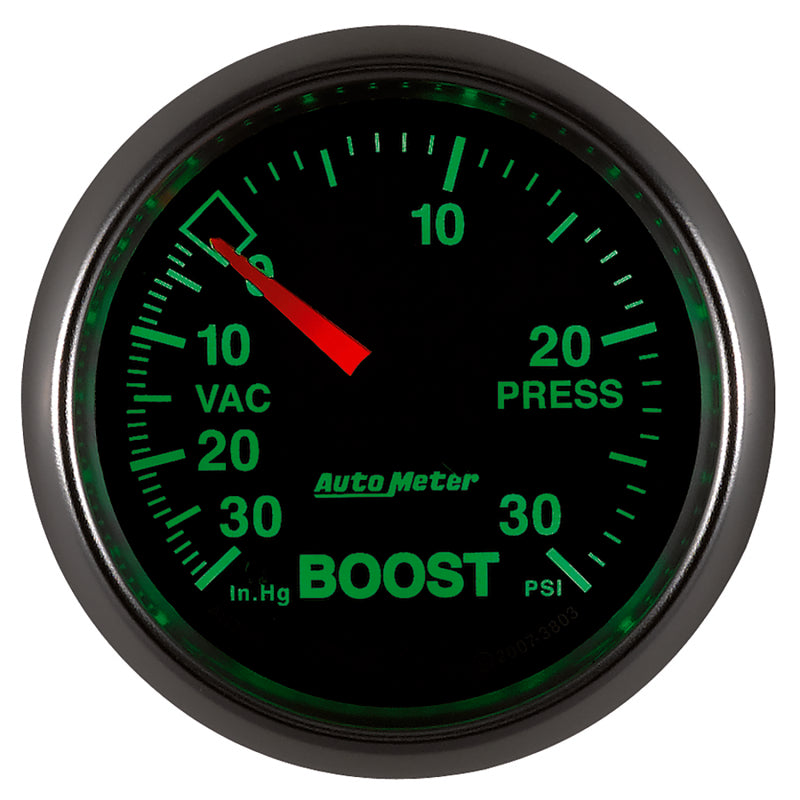 Autometer GS 52mm 30 In Hg.-Vac/30 PSI Mechanical Vacuum/Boost Gauge 3803 3803 User 3