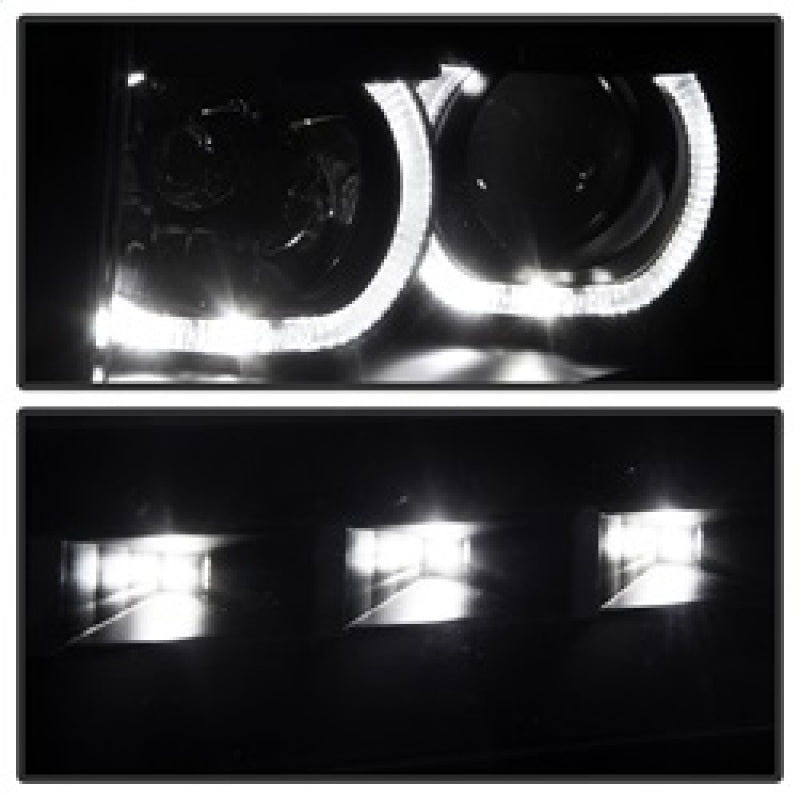 SPYDER Xtune Ford F150 09-14 Projector Headlights Halogen Model Only LED Halo Black PRO-JH-FF15009-CFB-BK 9032226 9032226 Photo - Unmounted