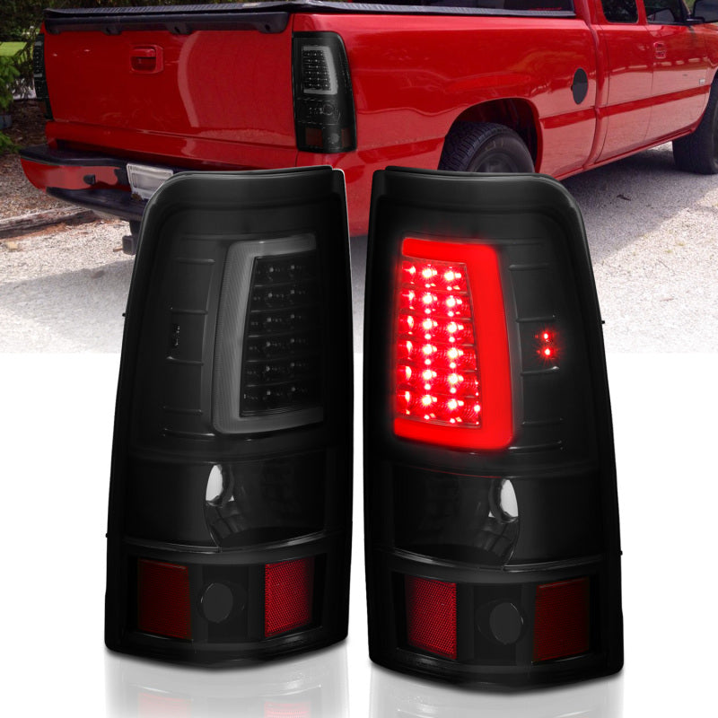 ANZO 2003-2006 Chevy Silverado 1500 LED Taillights Plank Style Black w/Smoke Lens 311334 311334 Photo - Primary