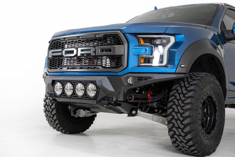 Addictive Desert Designs 17-20 Ford F-150 Raptor Bomber Front Bumper w/ 4 Rigid 360 6in Round Mounts F110014110103 F110014110103 Photo - Mounted