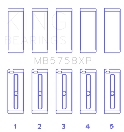 King Engine Bearings King Peugeot EP6 1.6L / BMW N14B16C (Size STD) Main Bearing Set MB5758XP MB5758XP Photo - Primary