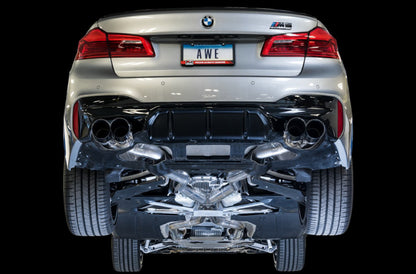 AWE Tuning 18-19 BMW M5 (F90) 4.4T AWD SwitchPath Cat-back Exhaust - Chrome Silver Tips 3025-42062 3025-42062 Photo - Mounted