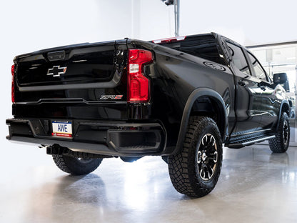 AWE Tuning 22-23 GMC Sierra 1500 AT4X 6.2L 0FG Catback Split Dual (Flat Bumper) - Bashguard(No Tips) 3015-31972 3015-31972 Photo - Mounted