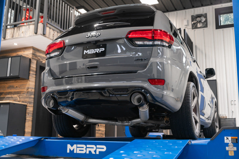 MBRP 2012+ Jeep Grand Cherokee SRT 6.4L 3in Dual Rear Exit T304SS Catback Exhaust - CF Tips S55253CF S55253CF Photo - Mounted