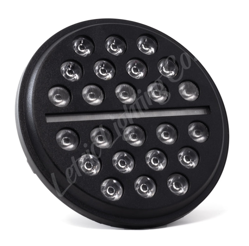 Letric Lighting 7? LED Black Buck-Shot Style multi-mini Headlight LLC-LHC-7B LLC-LHC-7B Photo - Primary