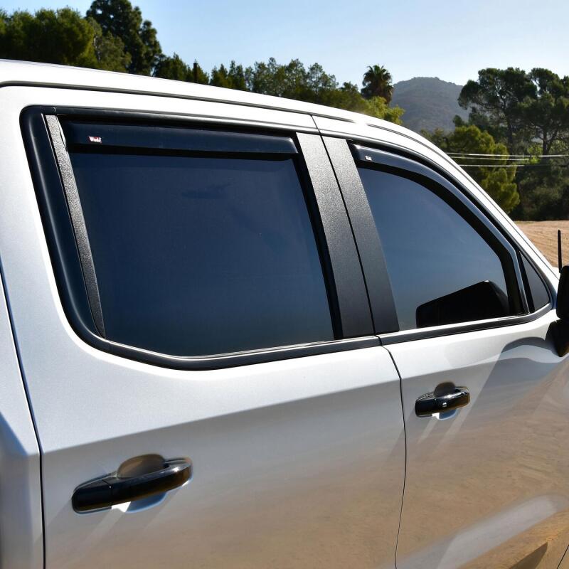 Westin 19-21 Chevy Silverado Crew Cab Pickup In-Channel Wind Deflector 4pc - Smoke 72-39429 72-39429 Photo - Mounted