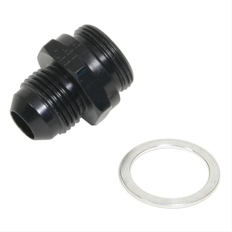 Fragola -8AN x 7/8-20 Male Adapter-Dual Feed - Black 491948-BL 491948-BL Photo - Primary