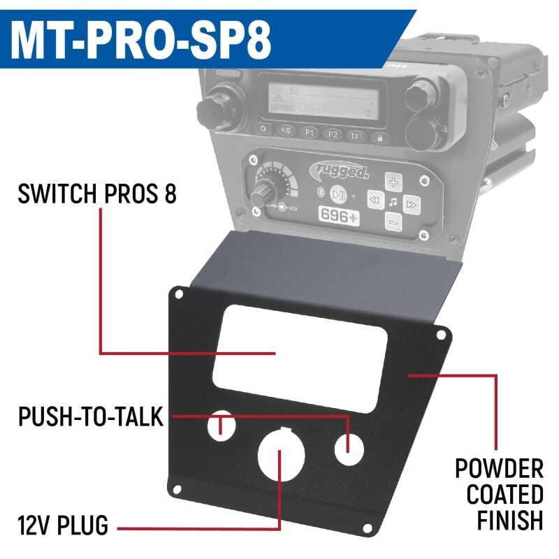 Rugged Radios Polaris RZR PRO XP/Turbo R/PRO R Dash Mount Radio and Intercom - Switch Pros 12 MT-PRO-SP12 MT-PRO-SP12 Photo - Primary