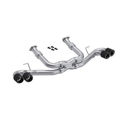 MBRP 20-23 Chevrolet Corvette C8 3in Cat Back Quad Split Rear Exit w/ Carbon Fiber Tips - T304 S70423CF S70423CF Photo - Primary