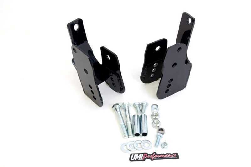 UMI Performance 05-14 Ford Mustang Rear Control Arm Relocation Brackets- Bolt In 1060-B 1060-B Photo - Primary