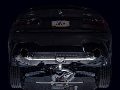 AWE Tuning AWE 19-23 BMW 330i / 21-23 BMW 430i Base G2X Track Edition Axle Back Exhaust - Diamond Black 3020-33429 3020-33429 Photo - Mounted