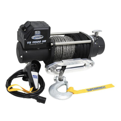 Superwinch 11500 LBS 12 VDC 3/8in x 80ft Synthetic Rope Tiger Shark 11500 Winch 1511201 1511201 Photo - out of package