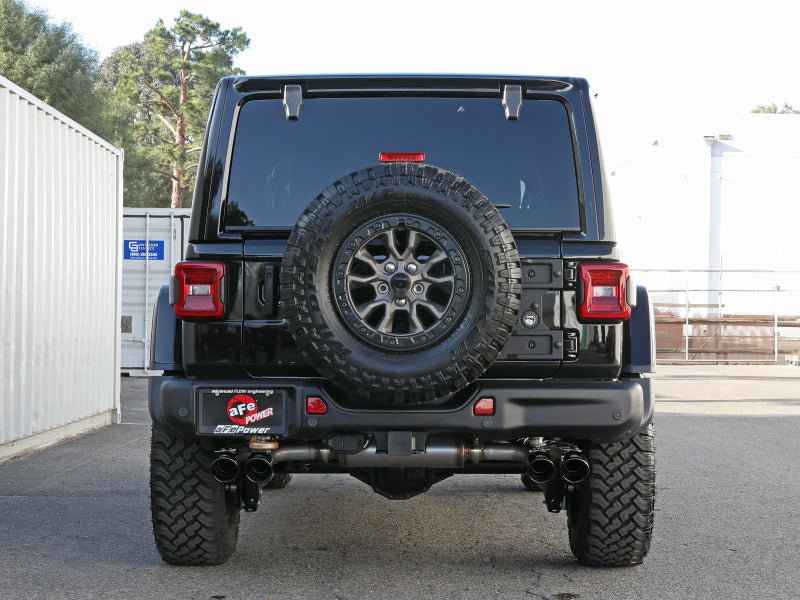 aFe Vulcan Series 2.5in 304SS Cat-Back Exhaust 2021+ Jeep Wrangler 392 6.4L w/ Black Tips 49-38098-B 49-38098-B Photo - Mounted