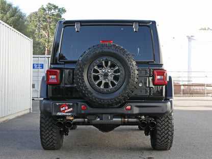 aFe Vulcan Series 2.5in 304SS Cat-Back Exhaust 2021+ Jeep Wrangler 392 6.4L w/ Black Tips 49-38098-B 49-38098-B Photo - Mounted