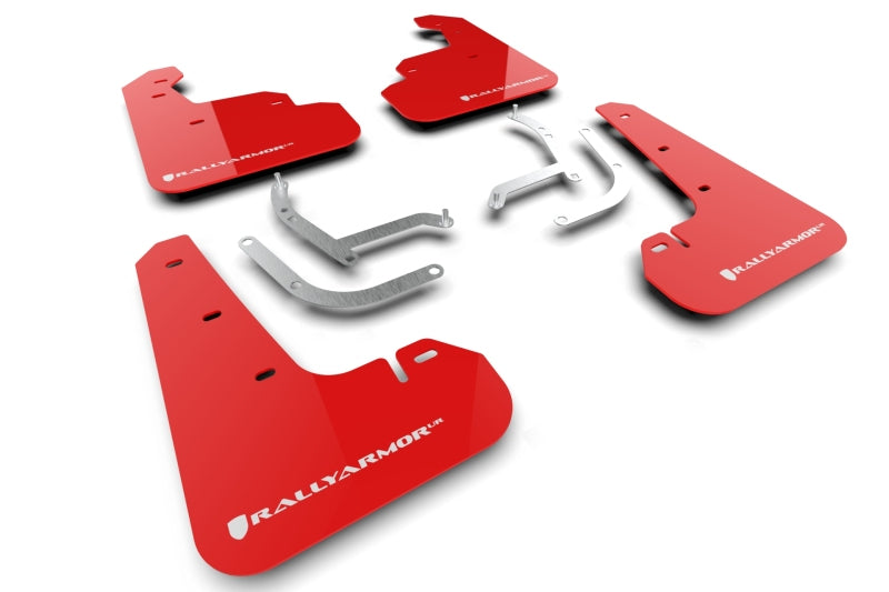 Rally Armor 2024 Subaru Impreza Red UR Mud Flap w/ White Logo MF105-UR-RD-WH MF105-UR-RD-WH Photo - Primary