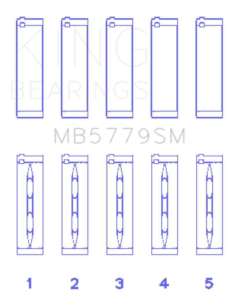 King Engine Bearings King Audi CDAA/ CDHA/ CHHA/ CHHB/ CJXA/ CJXB (Size 0.25) Main Bearing Set MB5779SM025 MB5779SM025 Photo - Primary