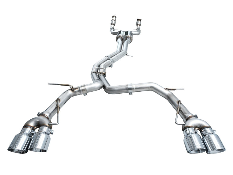 AWE Tuning 19-23 Audi C8 S6/S7 2.9T V6 AWD Track Edition Exhaust - Chrome Silver Tips 3020-42101 3020-42101 Photo - out of package