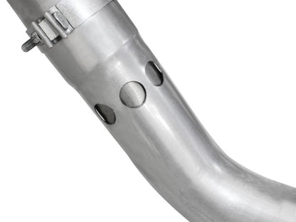 aFe Large Bore-HD 4in 409 Stainless Steel DPF-Back Exhaust w/Polished Tips 15-16 Ford Diesel Truck 49-43122-P 49-43122-P Photo - Unmounted