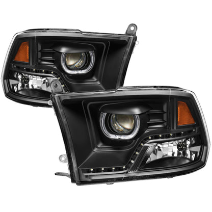 SPYDER xTune Dodge Ram 2009-2014 Halo LED Projector Headlights - Black PRO-JH-DR09-CFB-BK 9036729 9036729 Photo - Primary