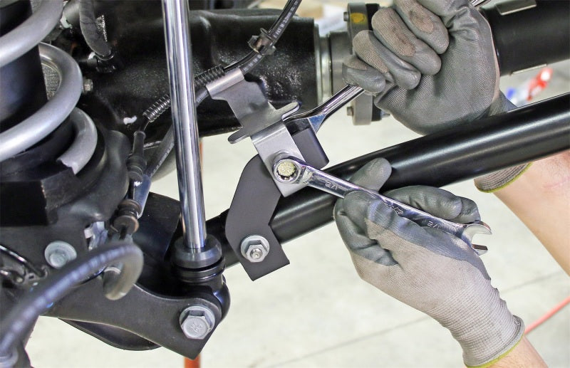 RockJock JL/JT Brake Line Relocation Bracket Kit Front Pair RJ-141300-101 RJ-141300-101 Photo - Mounted