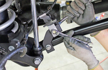 RockJock JL/JT Brake Line Relocation Bracket Kit Front Pair RJ-141300-101 RJ-141300-101 Photo - Mounted