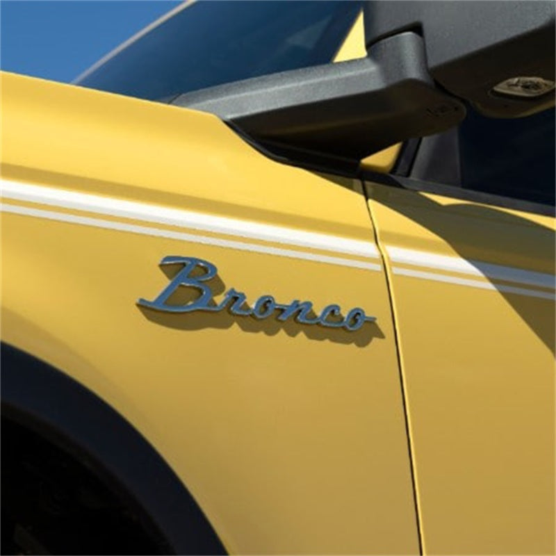 Ford Racing 21-23 Bronco Script Fender Badge - Silver M-1447-BSS M-1447-BSS Photo - Primary