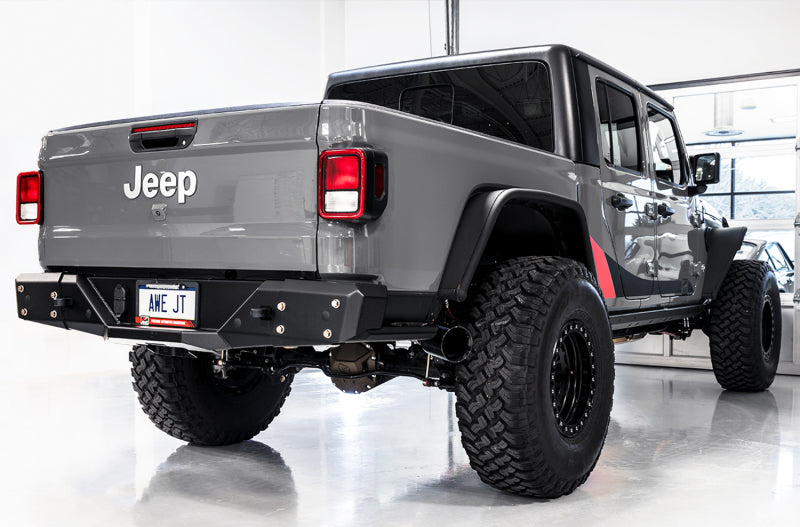 AWE Tuning 20-21 Jeep Gladiator JT 3.6L Tread Edition Cat-Back Dual Exhaust - Diamond Black Tip 3015-33101 3015-33101 Photo - out of package